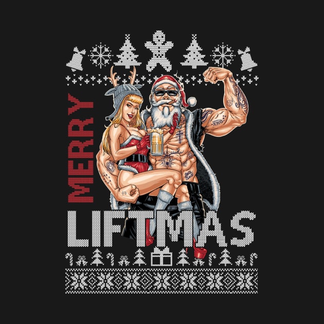 Merry Liftmas Christmas Xmas Fitmas Fitness Santa Holiday Gift Men by SloanCainm9cmi