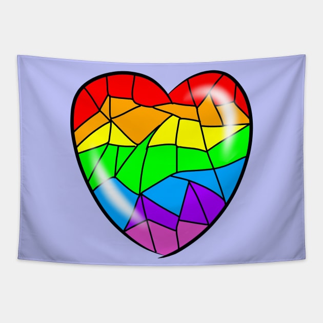 Cracked rainbow heart Tapestry by MelanieJeyakkumar