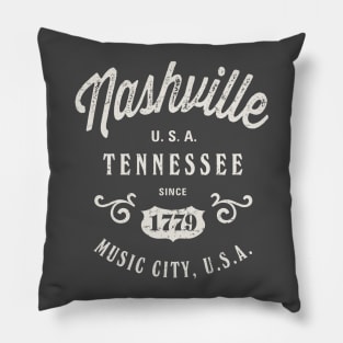 Nashville Tennessee USA Vintage Pillow