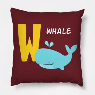 whale alphabet W funny Pillow