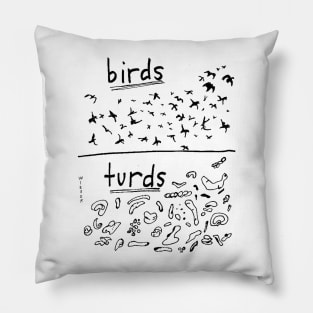 Birds/Turds Pillow