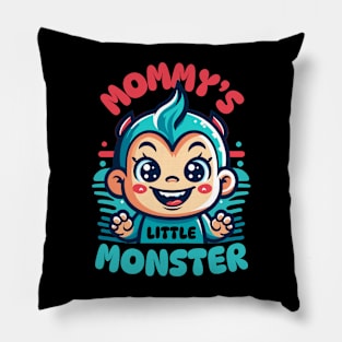 Mommy's Little Monster | Cute mischief baby design | Mom and baby love Pillow