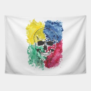 Watercolor Skull Tapestry