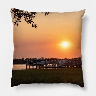 Summer Peach Sunset Pillow