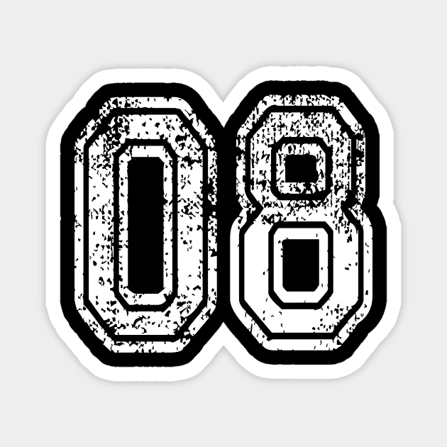 Number 08 Grungy in white Magnet by Sterling