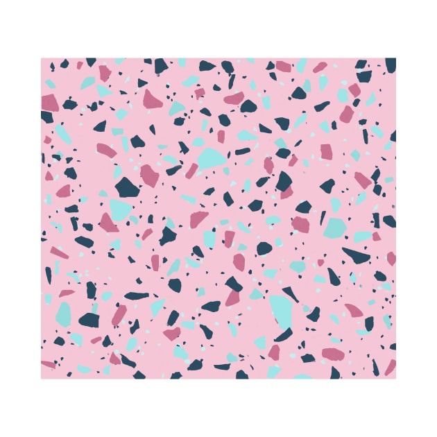 Terrazzo with pink, blue, and white colours by mikath
