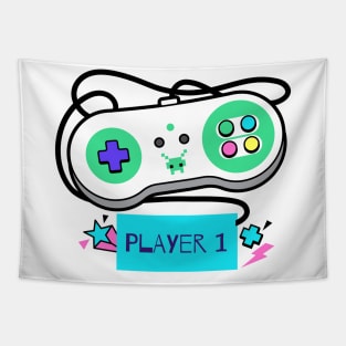 Player 1 Retro Controller Tapestry