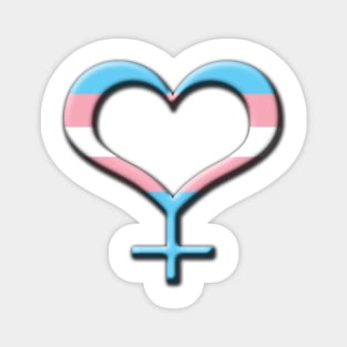 Heart-Shaped Transgender Pride Female Gender Symbol Magnet