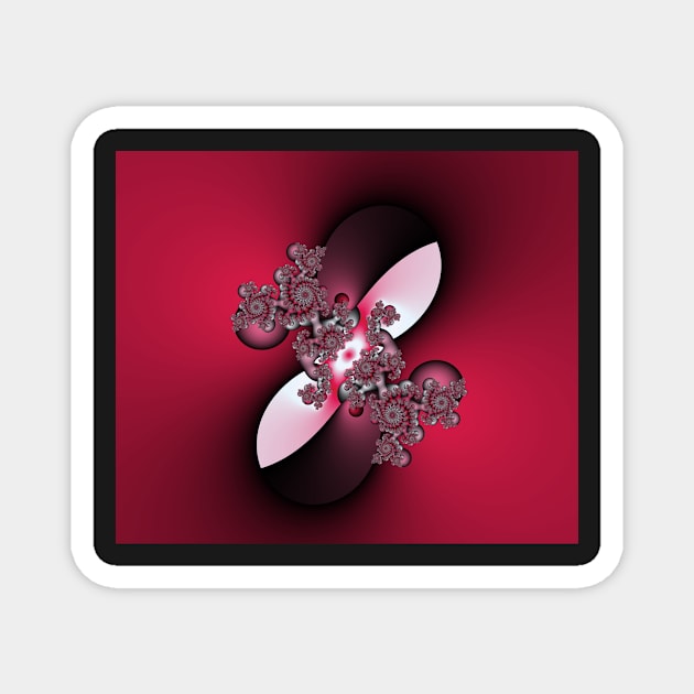 pink and red fractal Magnet by erichristy