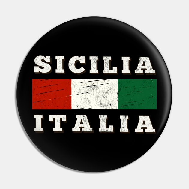 Sicilia / Italian Region Typography Design Pin by DankFutura