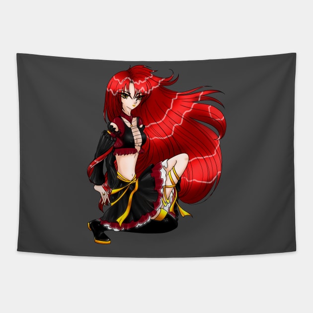 Redhead Anime Manga Girl Tapestry by Trizi‘s Art