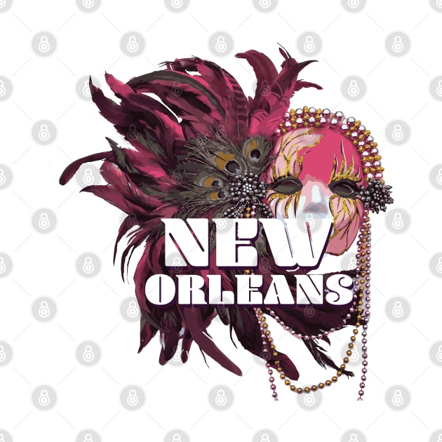 New Orleans Mardi Gras Mask  for Masquerade Ball Travel by Cricky by cricky