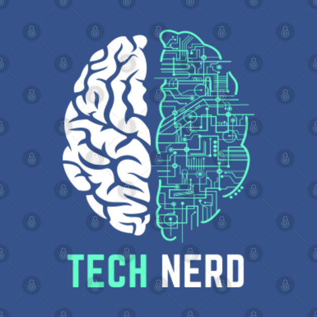 Disover Cute Techno Geek Gift - Tech Nerd Brain - Tech Nerd - T-Shirt