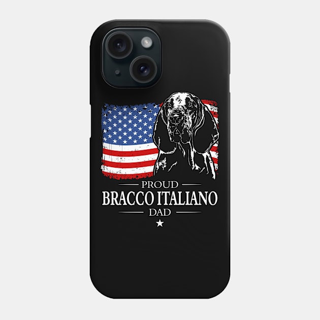 Proud Bracco Italiano Dad American Flag patriotic dog Phone Case by wilsigns