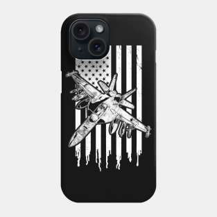 Jet Fighter American Flag US Military Phone Case