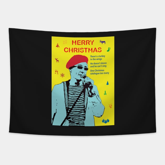 Captain Sensible Atheist Vegetarian Christmas Tapestry by DJVYEATES