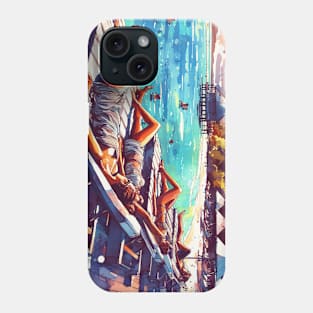 Artistic illustration of a beach scene Phone Case