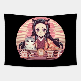 Nezuko and Neko Tapestry