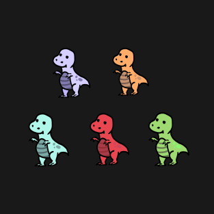 Colorful Dinosaurs Sticker Bundle T-Shirt