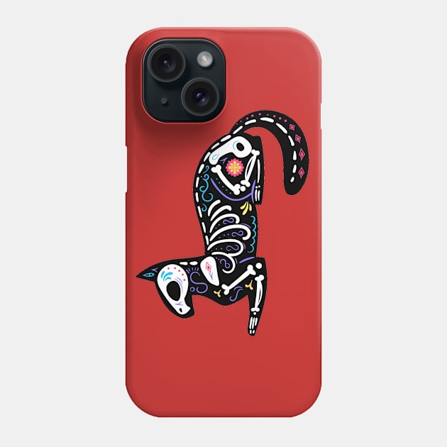 Sugar Skull Calavera Cat I Phone Case by Pixelchicken