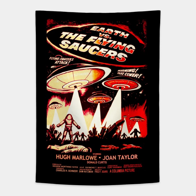 Earth vs The Flying Saucers Tapestry by headrubble