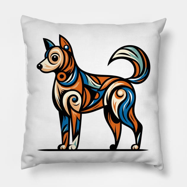 Pop art dog illustration. cubism illustration of a dog Pillow by gblackid