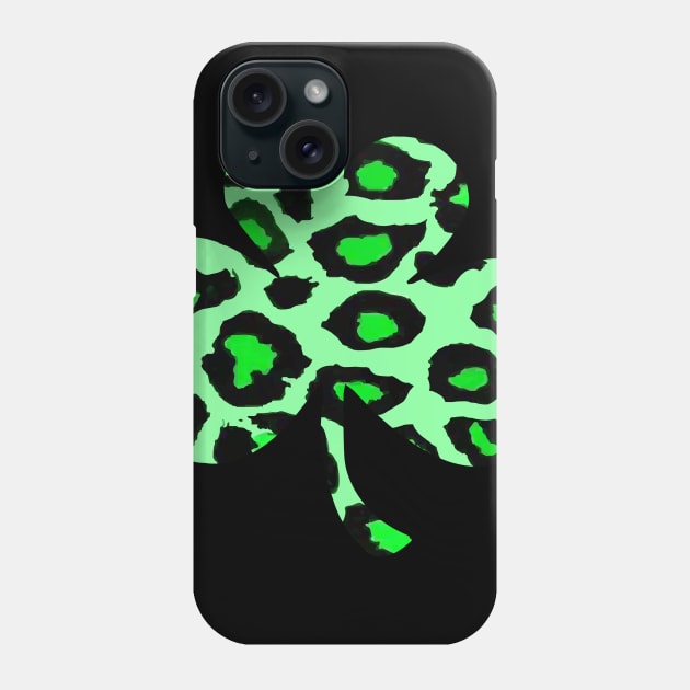 Green Leopard Lucky Clover Phone Case by DesignOnEarth