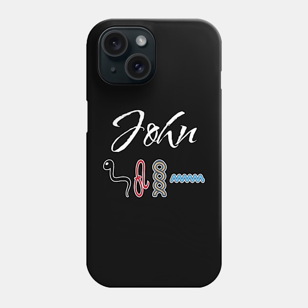 JOHN-American names in hieroglyphic letters-JOHN, name in a Pharaonic Khartouch-Hieroglyphic pharaonic names Phone Case by egygraphics