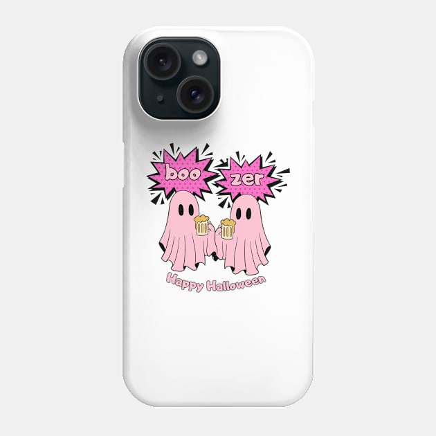 Pink Ghost boozer Phone Case by CyberFather