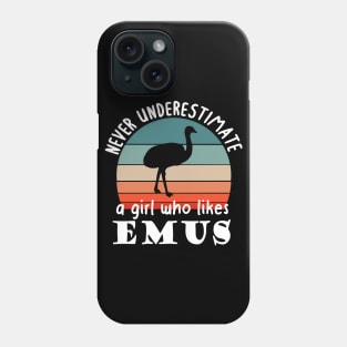 Never underestimate girl emu ratite love Phone Case