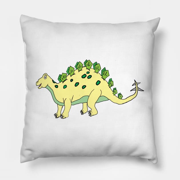 Cute Baby Dino, Stegosaurus Dinosaur Pillow by graphics