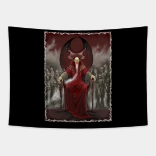 Blood Reign (wh border) hoodie (back design) by Justyna Koziczak Tapestry