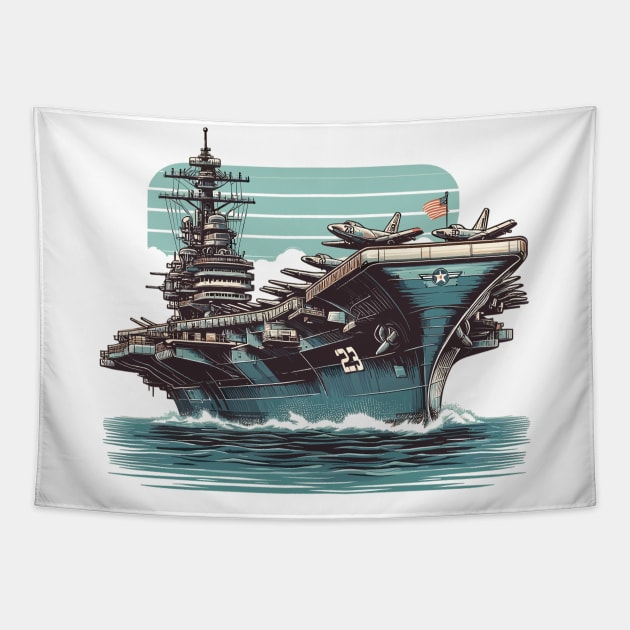 Aircraft carrier Tapestry by Vehicles-Art