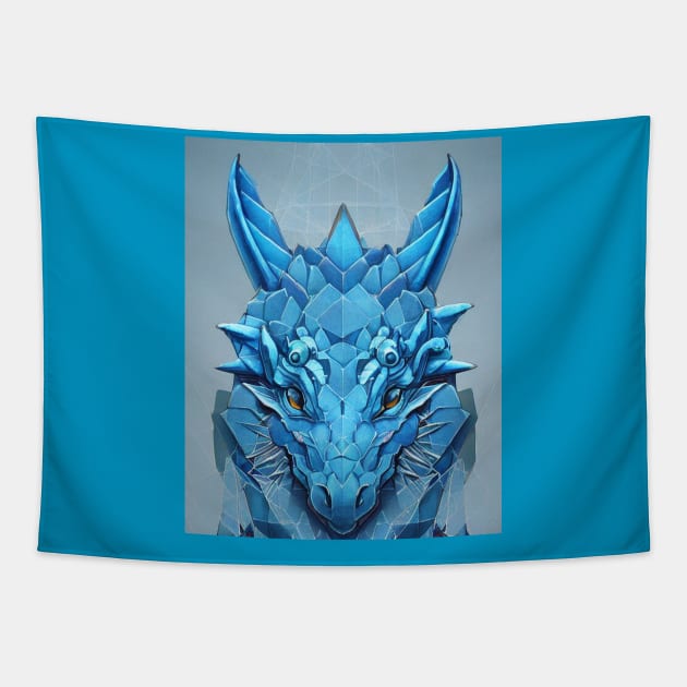 Blue Crystal Dragon Tapestry by natural-20s