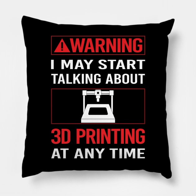 Red Warning 3D Printing Pillow by Happy Life