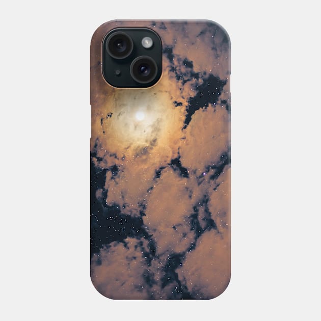 Full moon through purple clouds Phone Case by va103