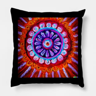 Colourful Mandala design Impressionist painting Pillow