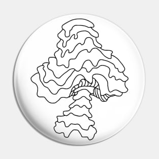 The Perfect Magic Mushroom: Trippy Dripping Wavy Black and White Contour Line Art. Pin