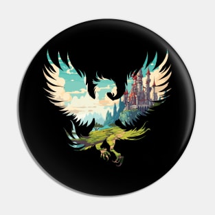 Griffin Silhouette - Fantasy Castle Design Pin