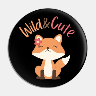 Wild And Cute Fox, Cute Girly Design Pin