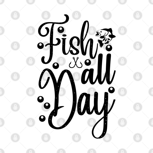 Less Talk More Fishing - Gift For Fishing Lovers, Fisherman - Black And White Simple Font by Famgift