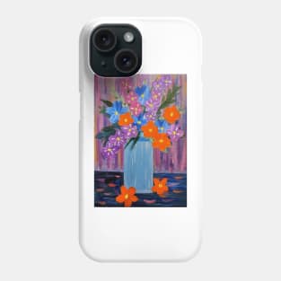 A beautiful bouquet of mixed flowers in a tall vase Phone Case