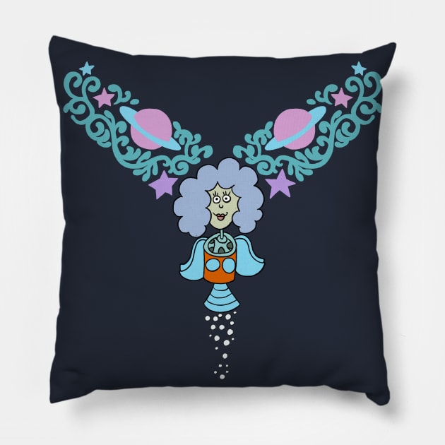 Interplanet Janet 02 Pillow by ThirteenthFloor