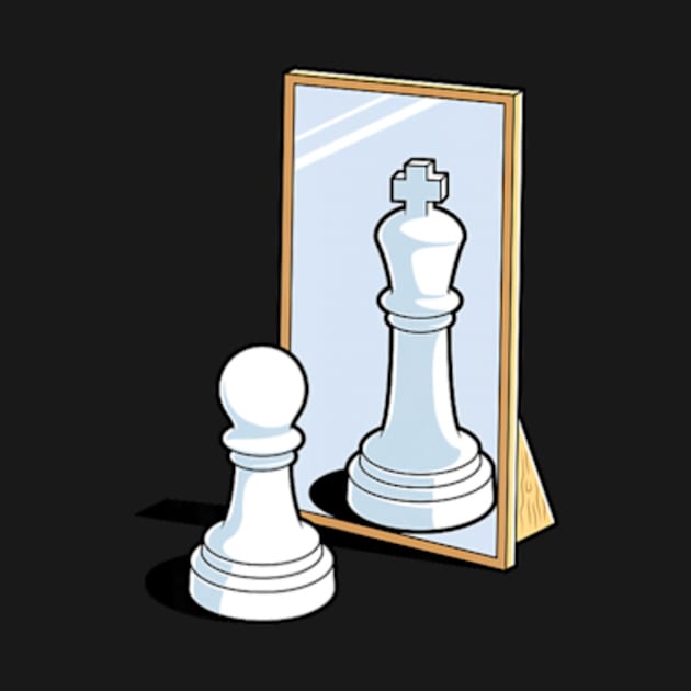 Chess Pawn King Mirror Reflection Motivational by Sandlin Keen Ai