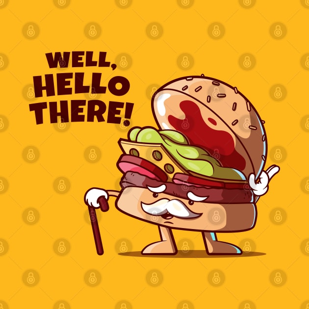 Gentleman hamburger greets you (on light colors) by Messy Nessie