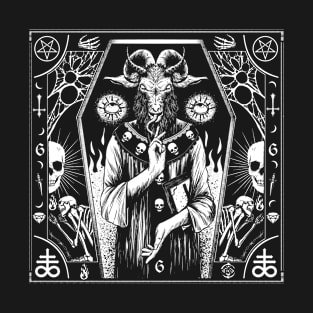 Satanic Pagan Goat 666 Pentagram Baphomet T-Shirt