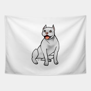 Dog - American Pitbull Terrier - White Cropped Tapestry