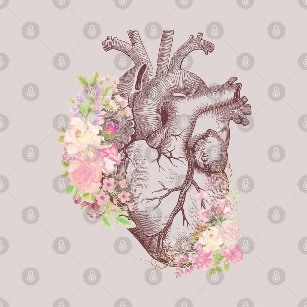 Floral anatomical heart by Dr.Bear