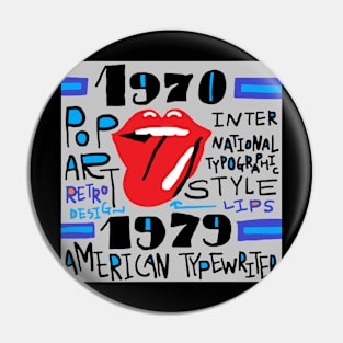 retro typographic style, rips Pin