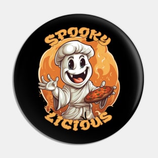 Vampire Ghost Pizza Chef Pin